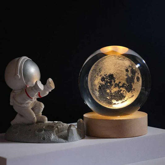 Betoverende Hemelse Glansbol - 3D Ruimte Lamp