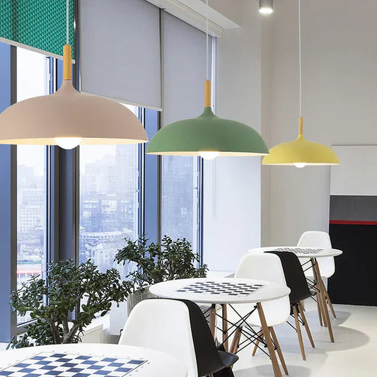 Elegante Scandinavische Eiken Plafondlamp met LED
