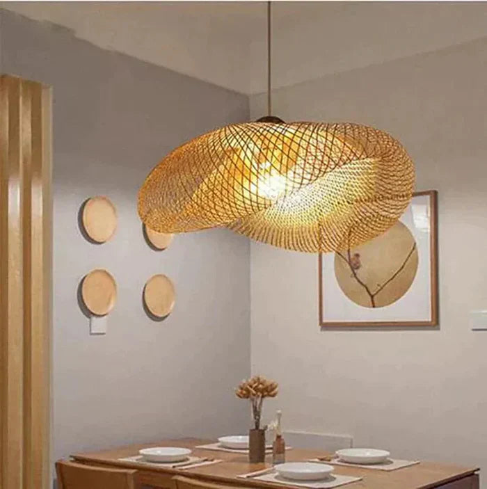 Elegante Handgeweven Rieten Hanglamp voor Thuis