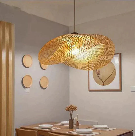 Elegante Handgeweven Rieten Hanglamp voor Thuis