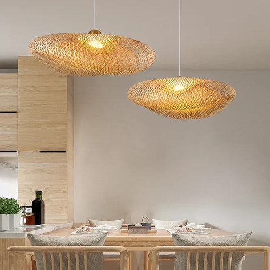 Handgemaakte Rieten Hanglamp voor Sfeervolle Verlichting