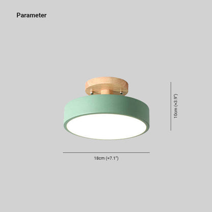 Moderne LED Plafondlamp van Hout en Acryl