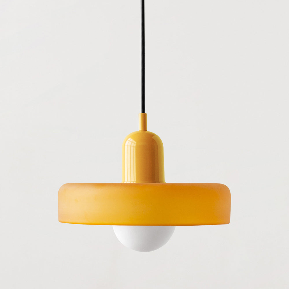 Elegante Bauhaus Hanglamp met Glas-in-Lood