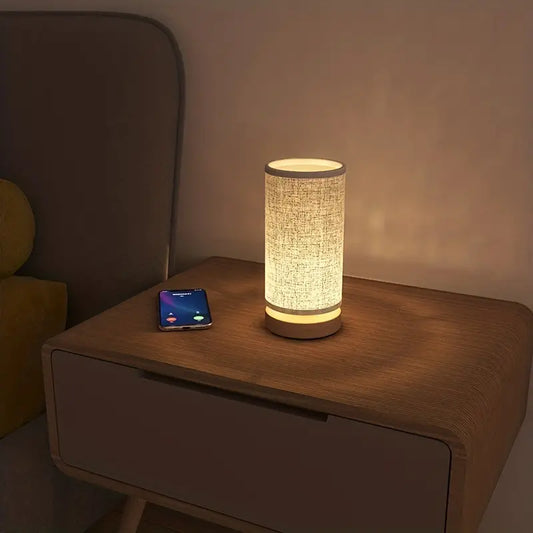 Elegante Linnen Nachtlamp voor Sfeervolle Verlichting