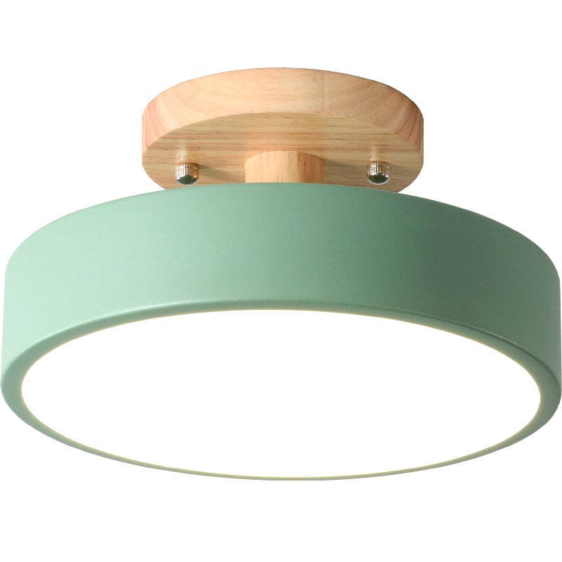Moderne LED Plafondlamp van Hout en Acryl