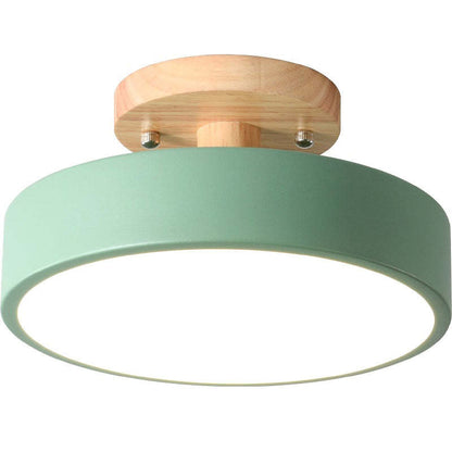 Moderne LED Plafondlamp van Hout en Acryl
