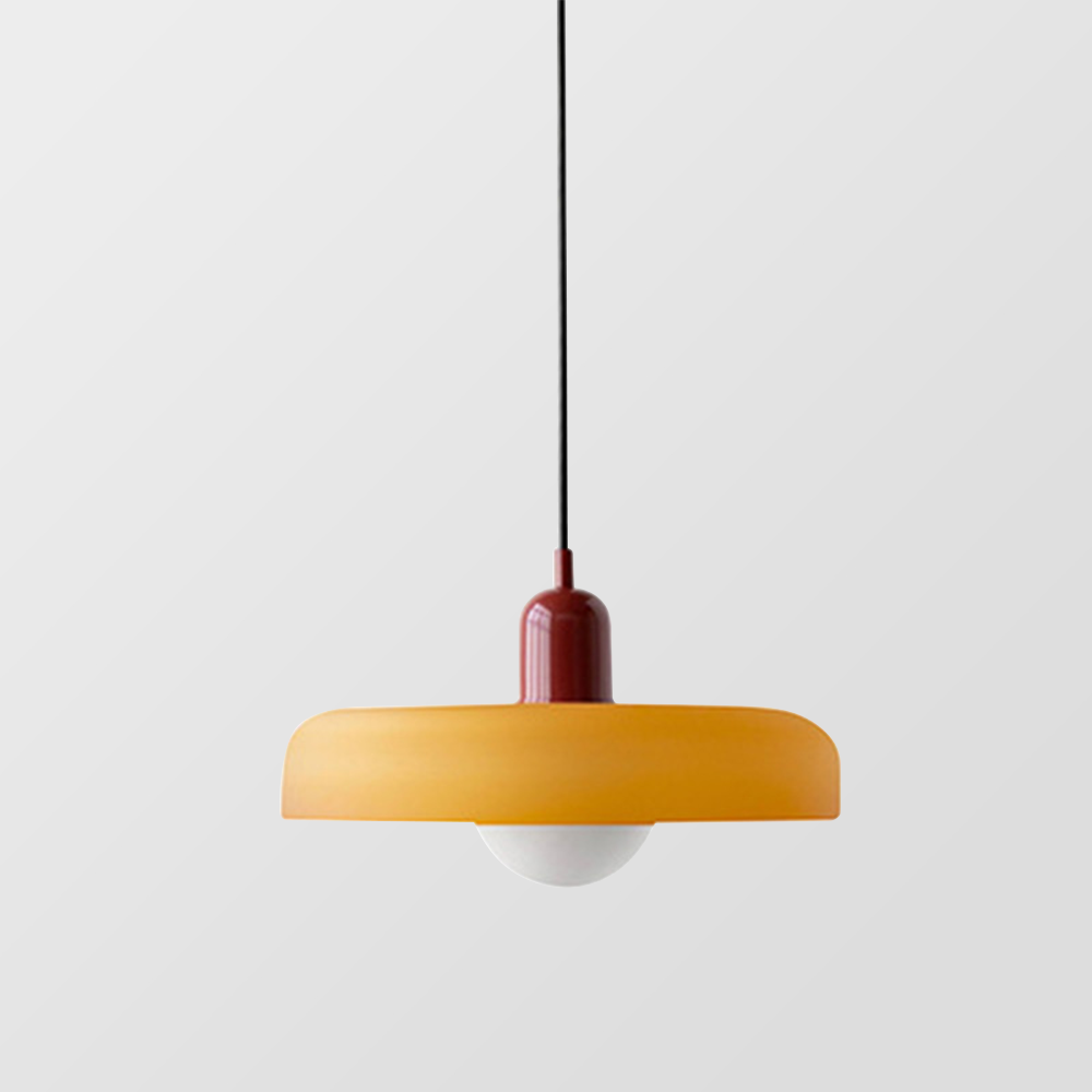 Elegante Bauhaus Hanglamp met Glas-in-Lood