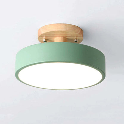 Moderne LED Plafondlamp van Hout en Acryl