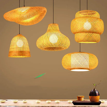 Handgemaakte Rieten Hanglamp voor Sfeervolle Verlichting