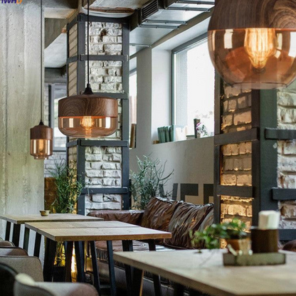 Elegante Scandinavische Houten Plafondlamp met Glas
