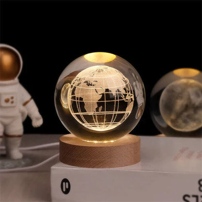Betoverende Hemelse Glansbol - 3D Ruimte Lamp