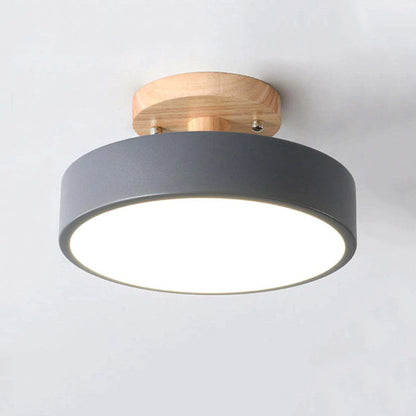 Moderne LED Plafondlamp van Hout en Acryl