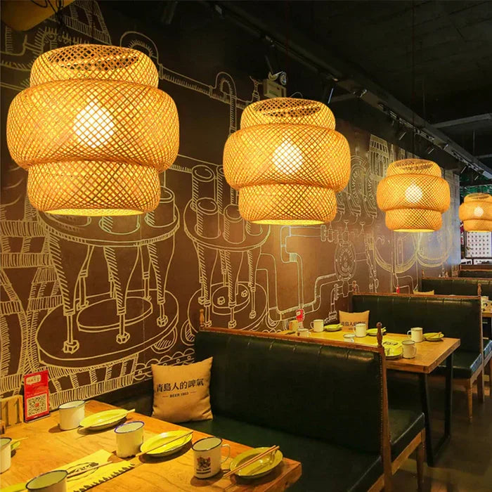 Handgemaakte Rieten Hanglamp voor Sfeervolle Verlichting