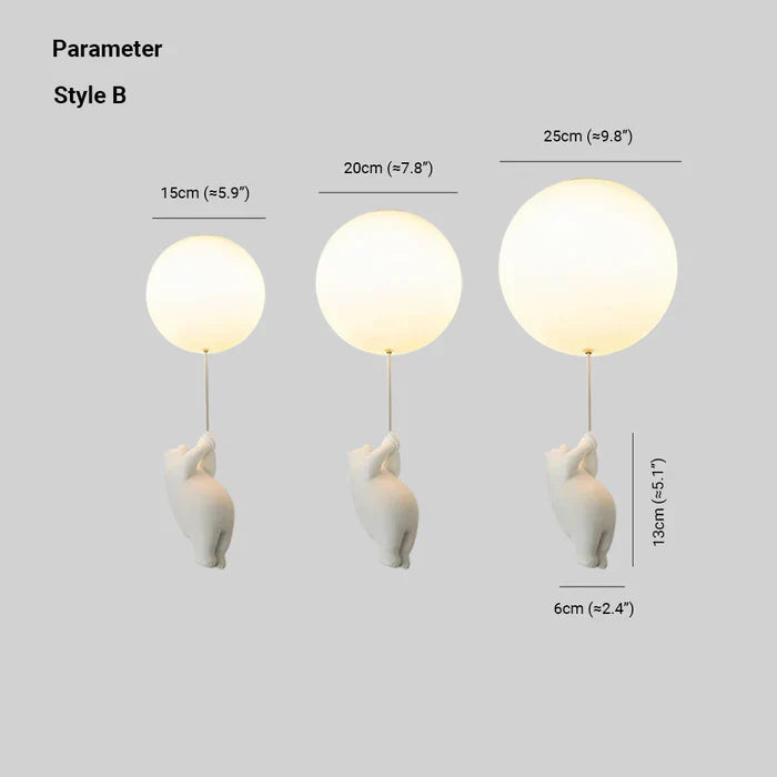 Speelse Beer en Ballon Hanglamp