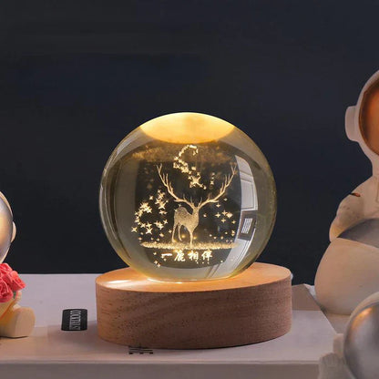 Betoverende Hemelse Glansbol - 3D Ruimte Lamp