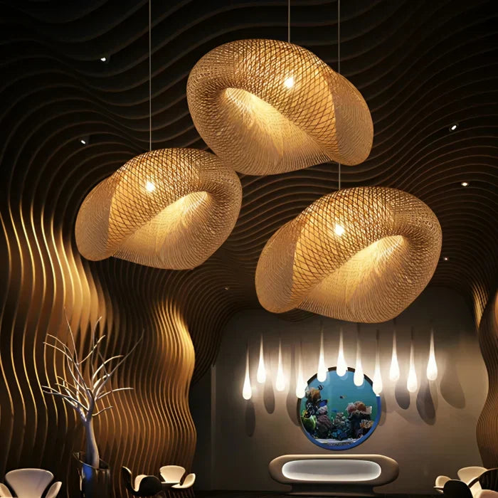 Elegante Handgeweven Rieten Hanglamp voor Thuis