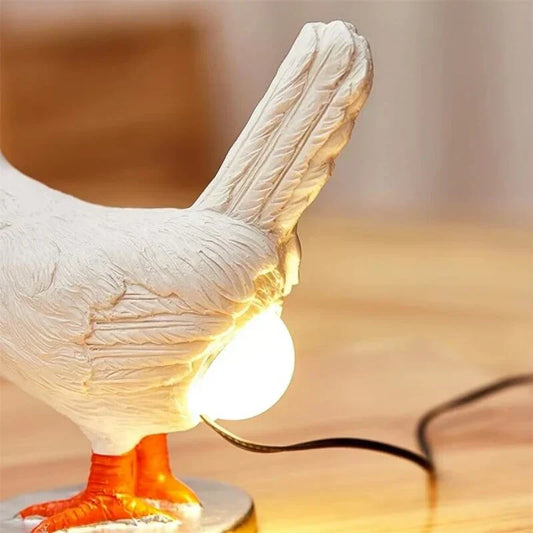 Vrolijke Kippen Tafellamp met LED Verlichting