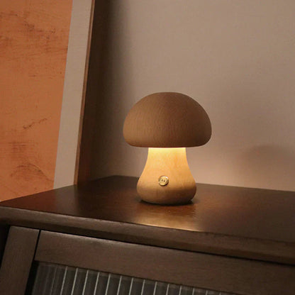 Betoverende Houten Paddenstoel Nachtlamp voor Kinderen