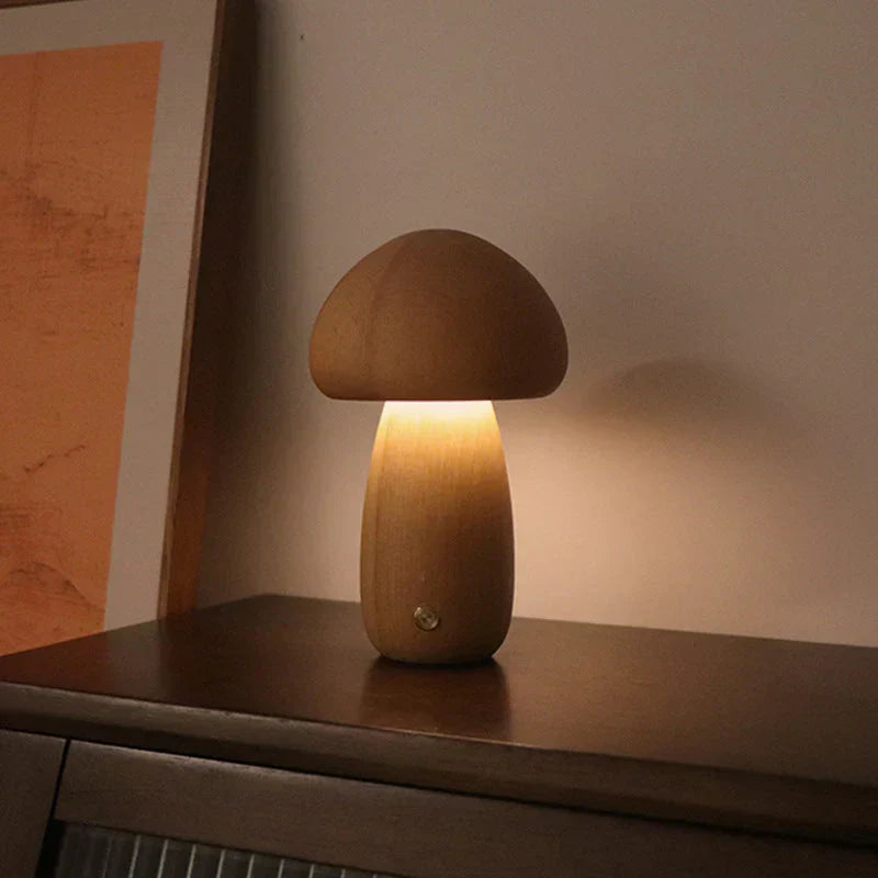 Betoverende Houten Paddenstoel Nachtlamp voor Kinderen