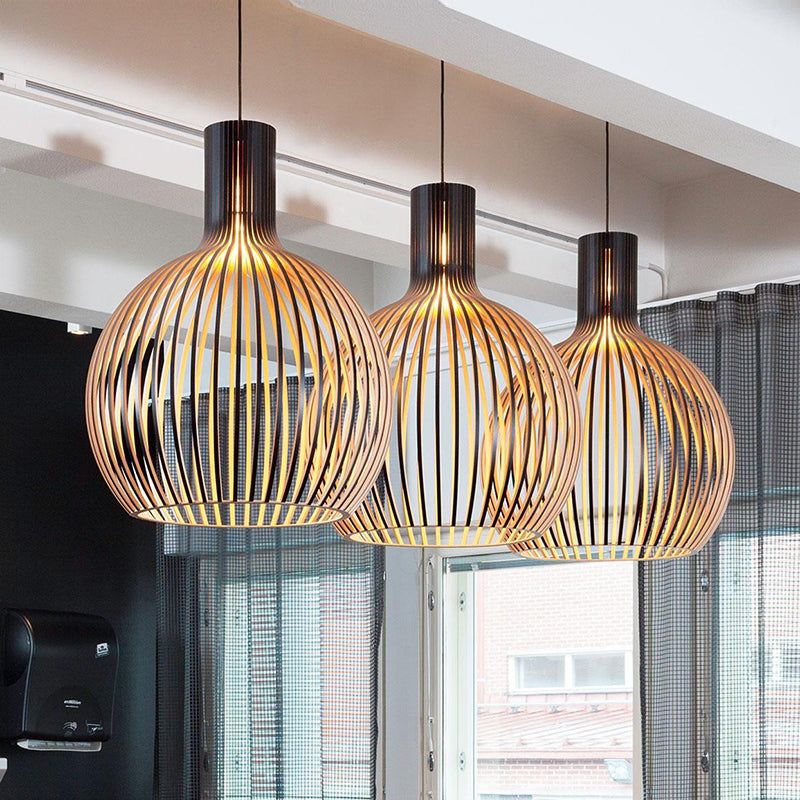 Handgemaakte Houten Hanglamp - Rustieke Verlichting
