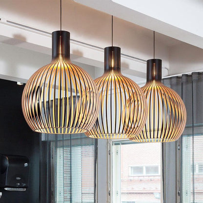 Handgemaakte Houten Hanglamp - Rustieke Verlichting