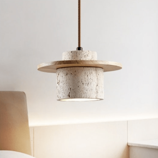 Elegante Travertin Hanglamp voor Stijlvolle Verlichting