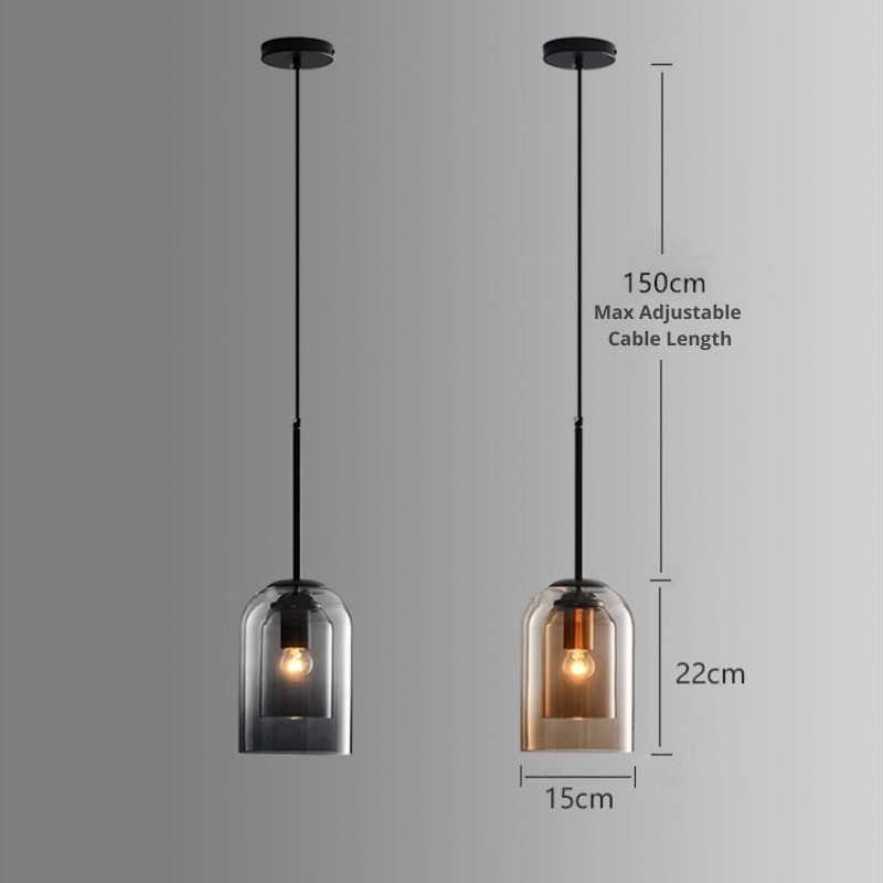 Elegante Dubbele Glazen Hanglamp voor Modern Interieur