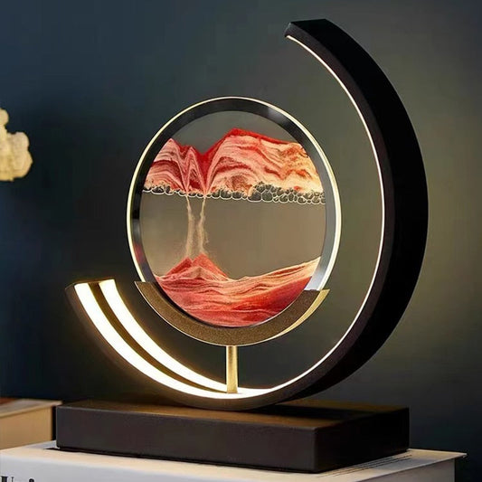 Betoverende 3D Zand Kom Tafellamp – Rustgevende Verlichting en Modern Design