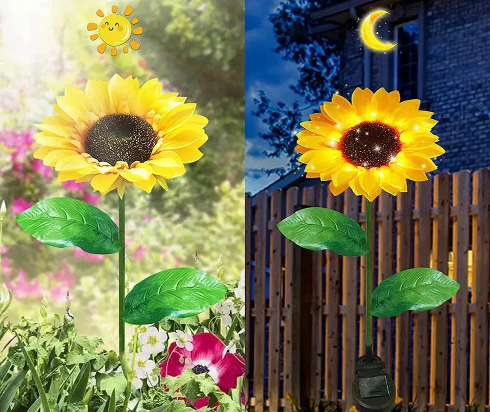 Zonne-energie Zonnebloemlamp voor Buitenverlichting