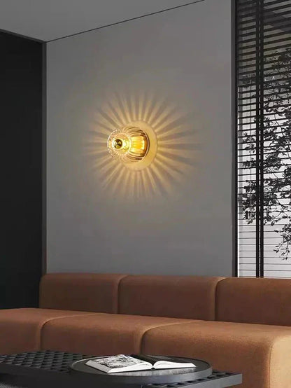 Elegante Bauhaus Wandlamp van Glas en Metaal
