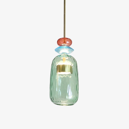 Elegante Gekleurde Glazen Hanglamp voor Sfeervolle Verlichting