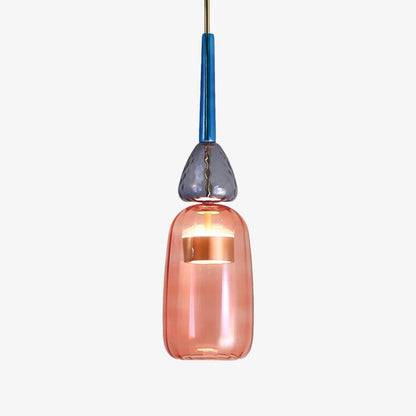 Elegante Gekleurde Glazen Hanglamp voor Sfeervolle Verlichting