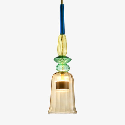 Elegante Gekleurde Glazen Hanglamp voor Sfeervolle Verlichting