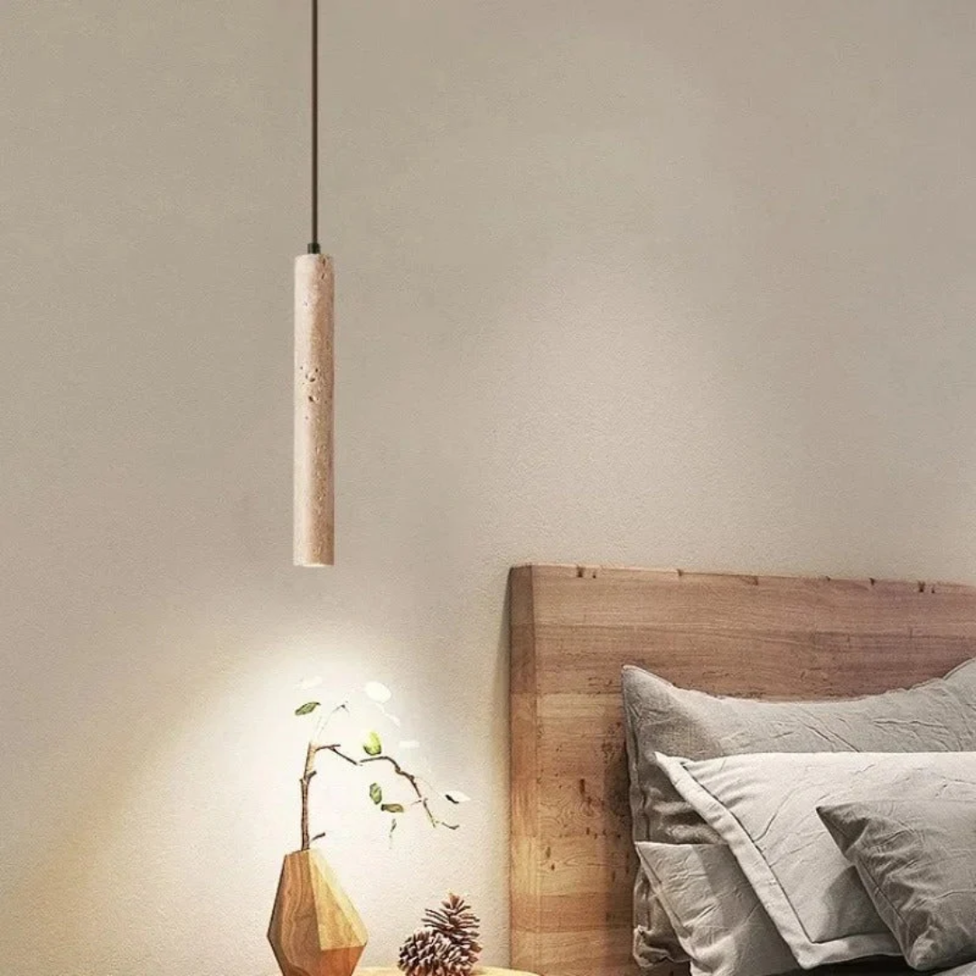 Elegante Travertijn LED Kroonluchter voor Luxe Verlichting