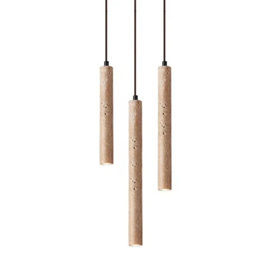 Elegante Travertijn LED Kroonluchter voor Luxe Verlichting