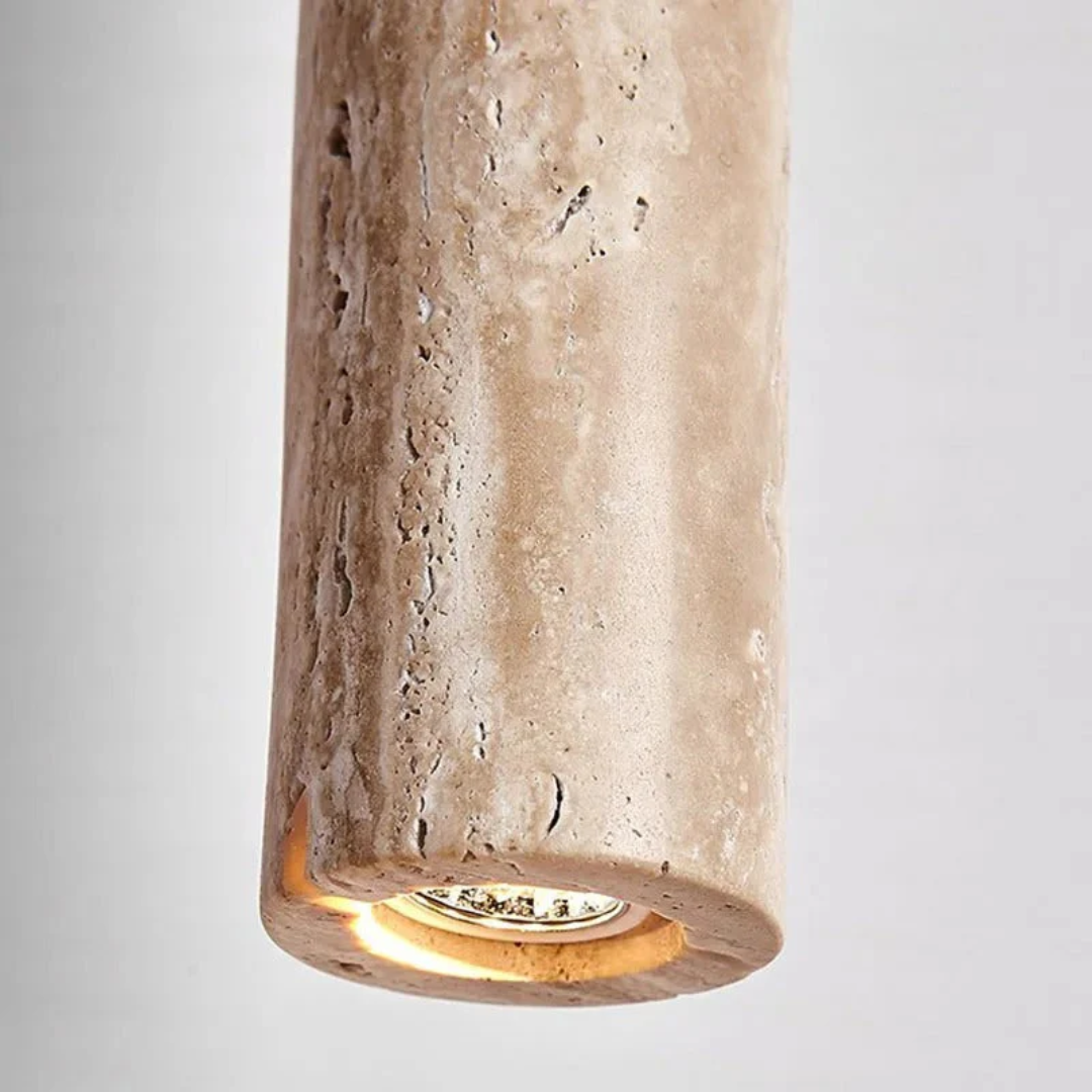 Elegante Travertijn LED Kroonluchter voor Luxe Verlichting
