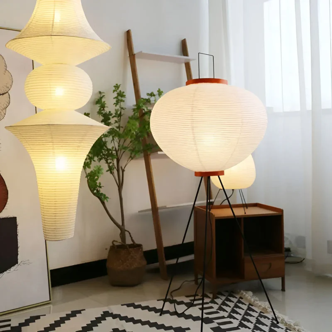 Elegante Vloerlamp van Rijstpapier – Sfeervolle Verlichting voor Elke Ruimte