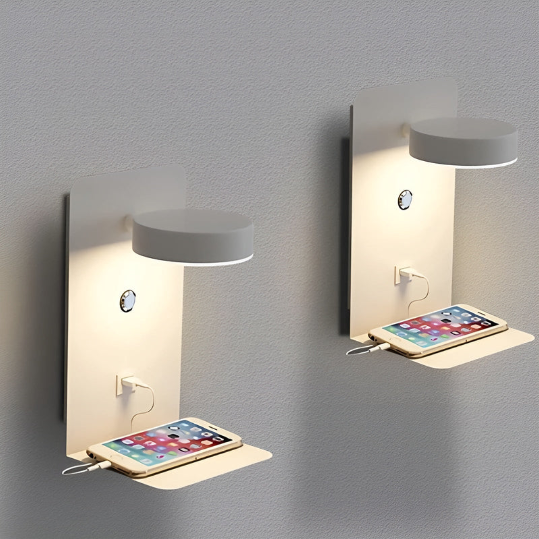 Moderne LED Wandlamp met USB Opladen