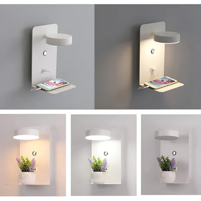 Moderne LED Wandlamp met USB Opladen