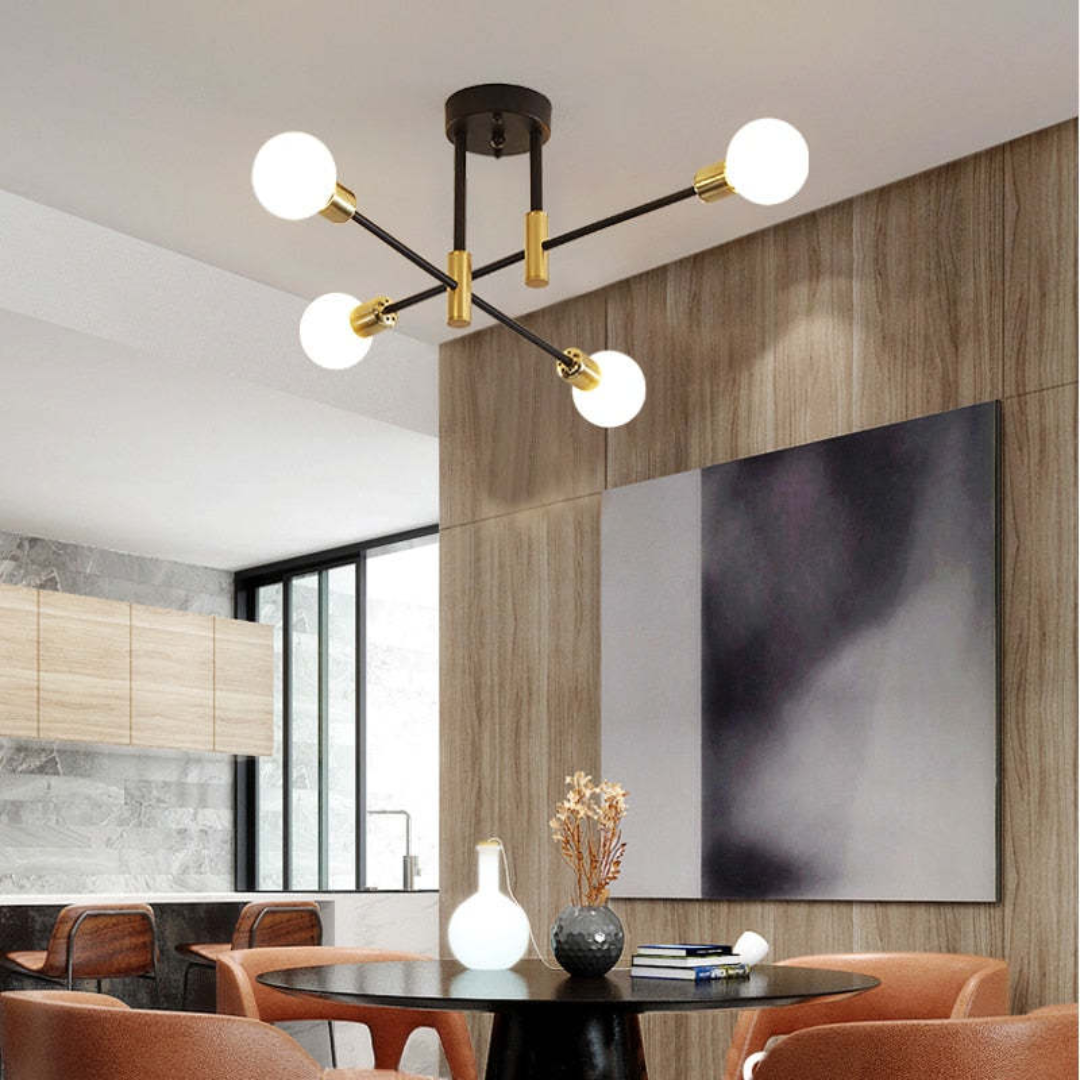 Elegante Moderne LED Plafondlamp in Zwart en Goud