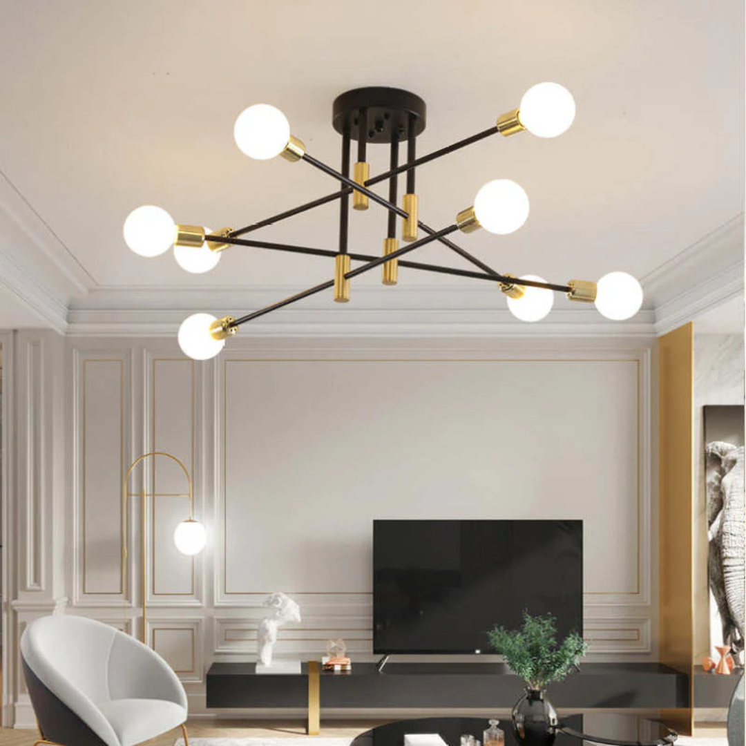 Elegante Moderne LED Plafondlamp in Zwart en Goud
