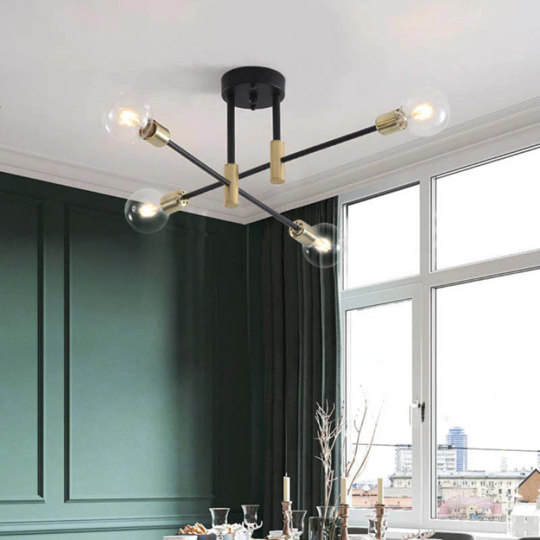Elegante Moderne LED Plafondlamp in Zwart en Goud