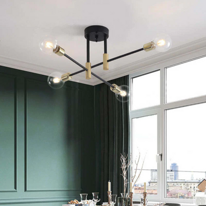 Elegante Moderne LED Plafondlamp in Zwart en Goud
