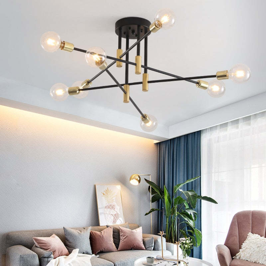 Elegante Moderne LED Plafondlamp in Zwart en Goud