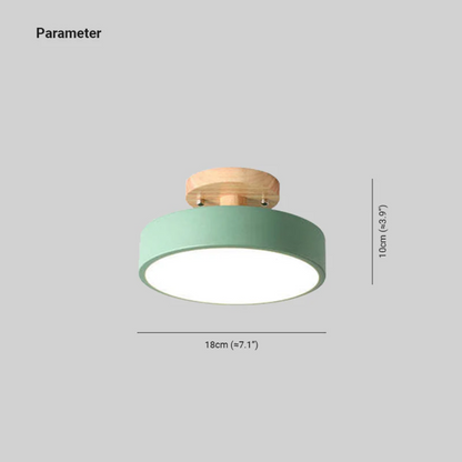Moderne Ronde LED Plafondlamp met Hout