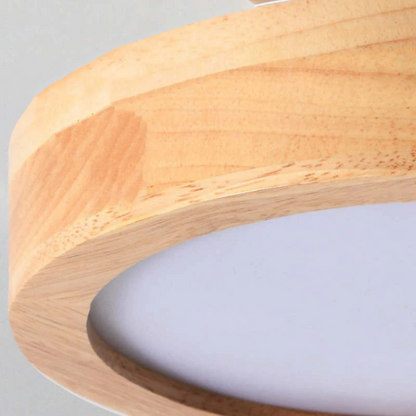 Moderne Ronde LED Plafondlamp met Hout