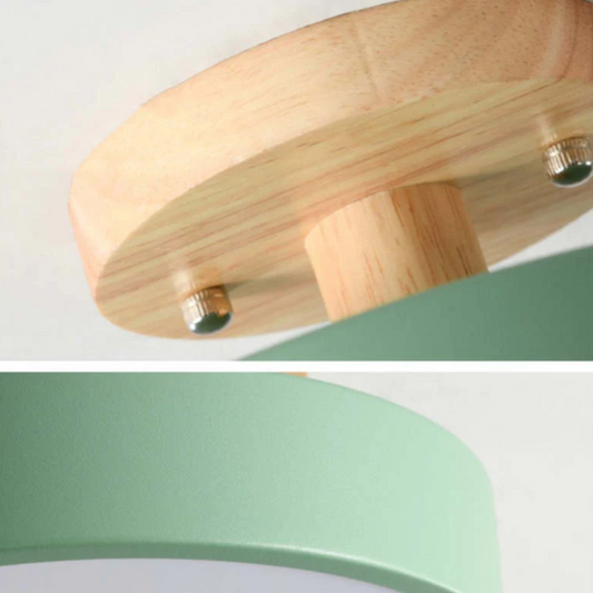 Moderne Ronde LED Plafondlamp met Hout