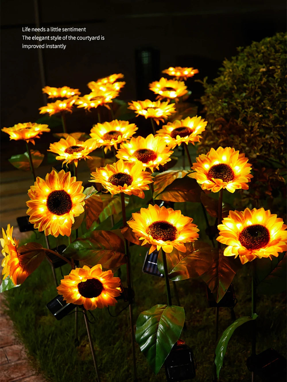 Zonne-energie Zonnebloemlamp voor Buitenverlichting