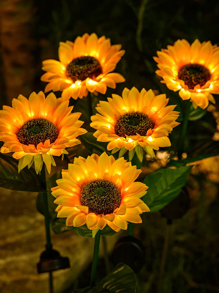 Zonne-energie Zonnebloemlamp voor Buitenverlichting