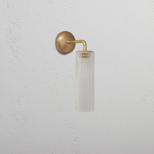 Elegante Massief Messing Wandlamp met Glazen Diffuser